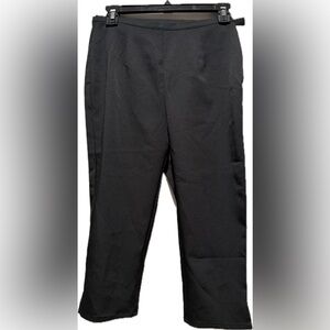 Stefanel black stretch capri pants clam diggers 40